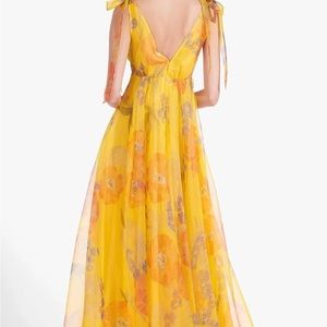 STAUD DANDELION FLORAL ORGANZA MAXI DRESS